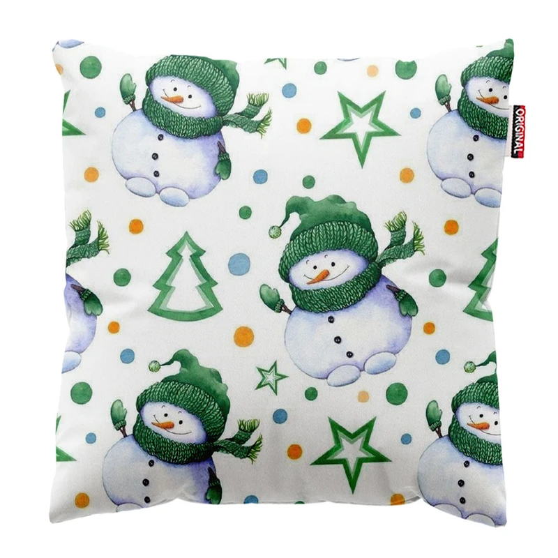 کوسن پاد آفرین طرح آدم برفی و زمستون کد 2621 سایز 30*30 سانتی متر