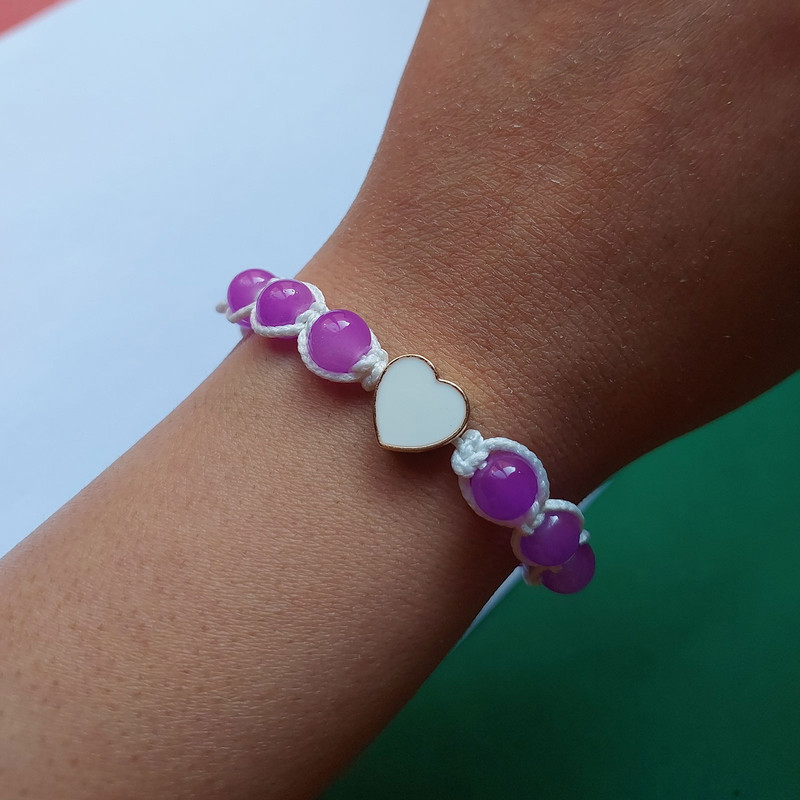 دستبند زنانه مدل بافت طرح قلب کد HC161