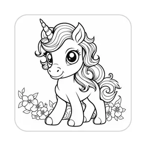 زیر لیوانی کاکتی طرح اسب تک شاخ و یونیکورن مدل mp31985