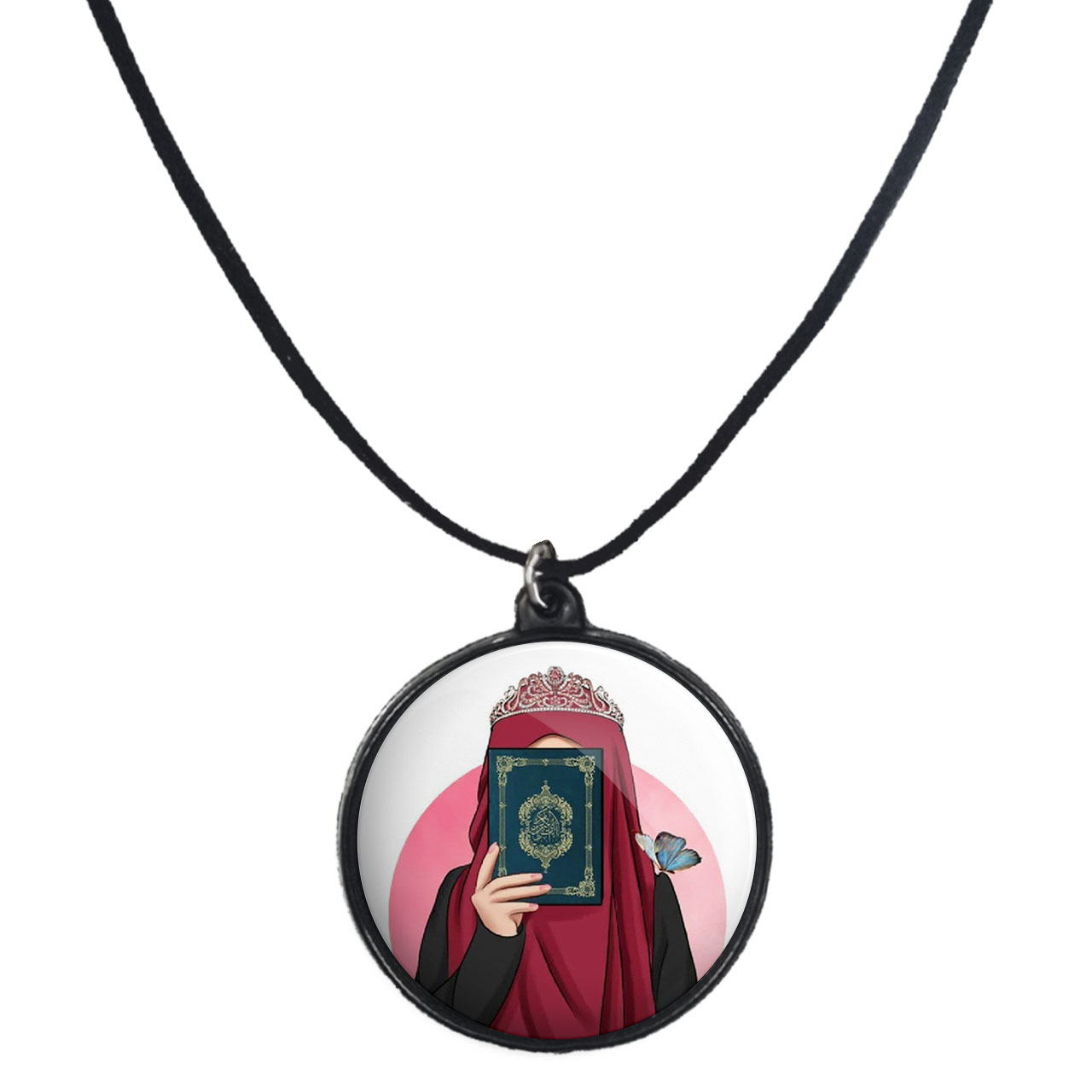 گردنبند پرمانه طرح حجاب کد pmb.24021 مدل دو طرفه