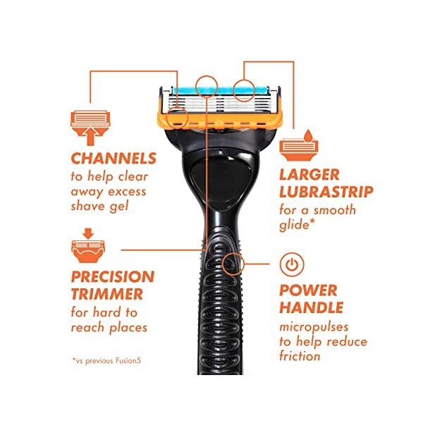 خود تراش ژیلت مدل FUSION 5 POWER به همراه ژل اصلاح ژیلت مدل MOISTURISING حجم 200 میلی لیتر -  - 7