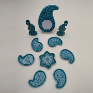 مجموعه ظروف هفت سین 10 پارچه مدل ترمه کد HS-003