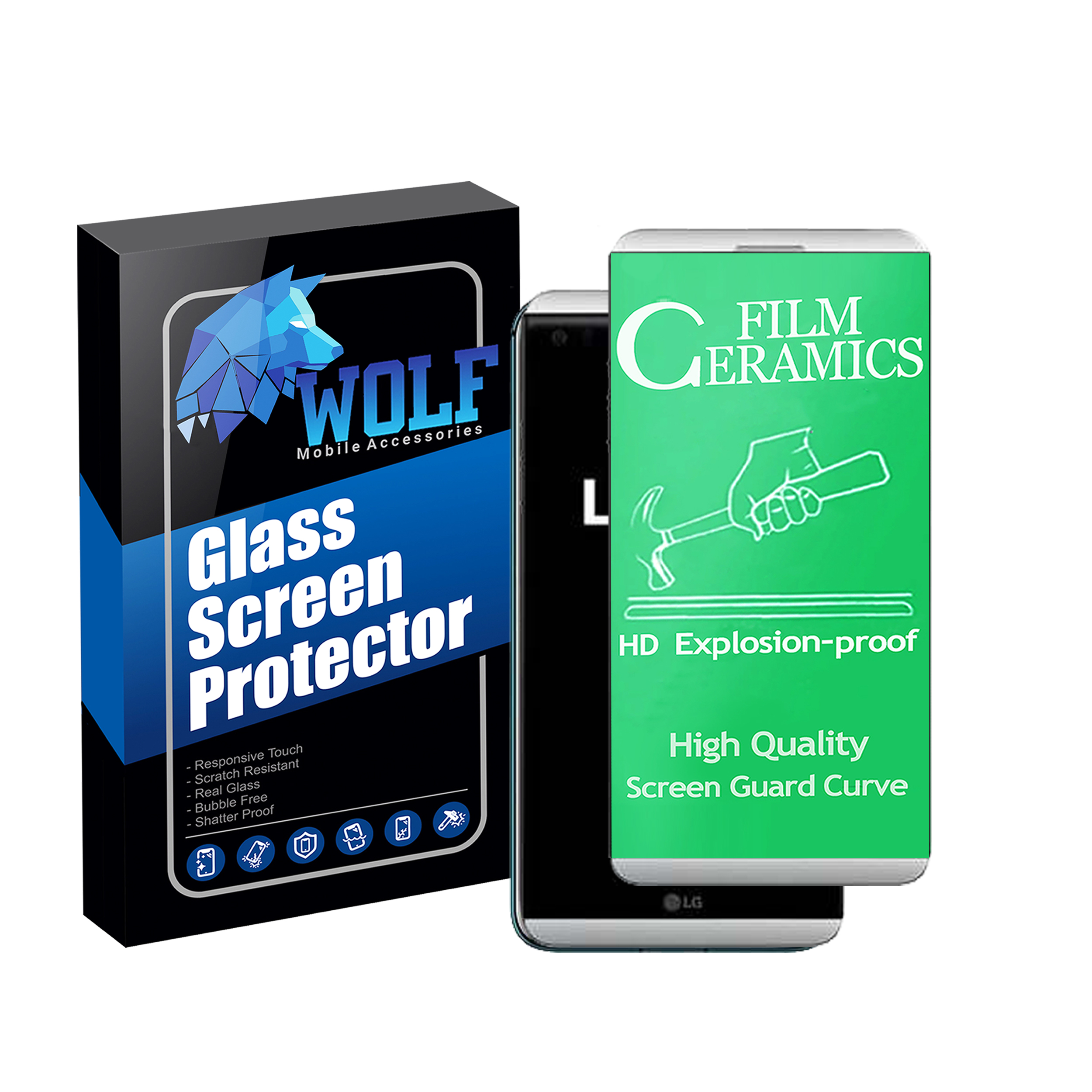 محافظ صفحه نمایش سرامیکی ولف مدل CRB مناسب برای گوشی موبایل ال جی V 20