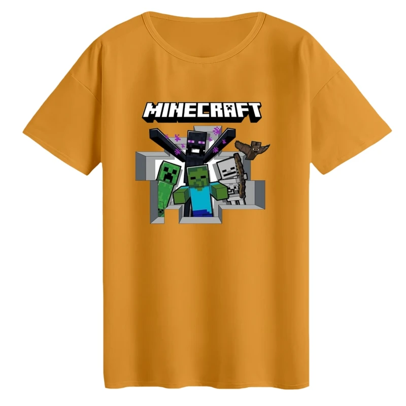 تی‌شرت لانگ آستین کوتاه زنانه مدل ماینکرفت کد 17