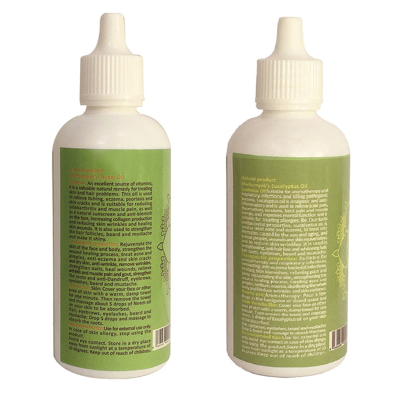 روغن تقویت کننده مو، مژه و ابرو مرهم یاب مدل اکالیپتوس و چریش حجم 80 میلی لیتر مجموعه 2 عددی