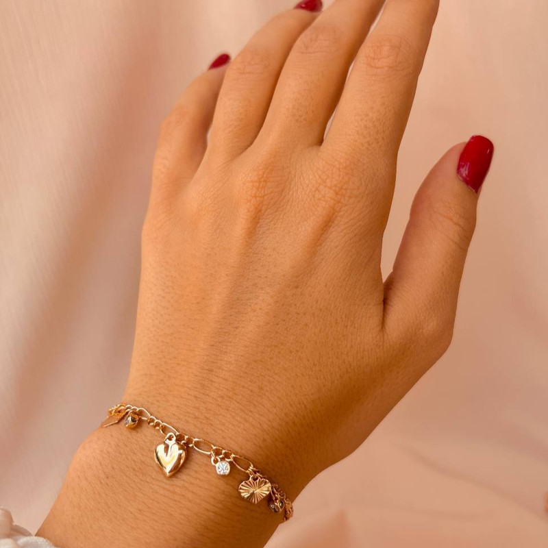 دستبند زنانه ژوپینگ مدل قلبی کد 3006