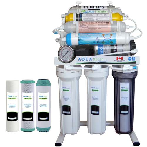 دستگاه تصفیه کننده آب آکوآ اسپرینگ مدل RO - NF3500 به همراه فیلتر مجموعه 3 عددی