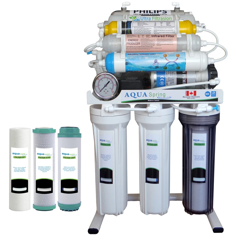دستگاه تصفیه کننده آب آکوآ اسپرینگ مدل RO - NF3500 به همراه فیلتر مجموعه 3 عددی