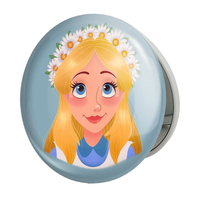 آینه جیبی خندالو طرح آلیس در سرزمین عجایب مدل تاشو کد 1428 