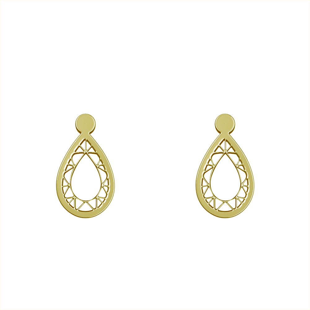 گوشواره طلا 18 عیار زنانه مدوپد مدل اشک کد GA1-10514