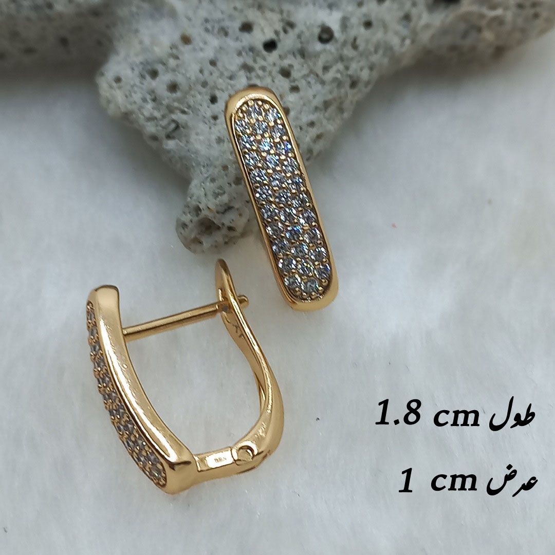 گوشواره زنانه ژوپینگ مدل نگینی کد NN 037 -  - 3