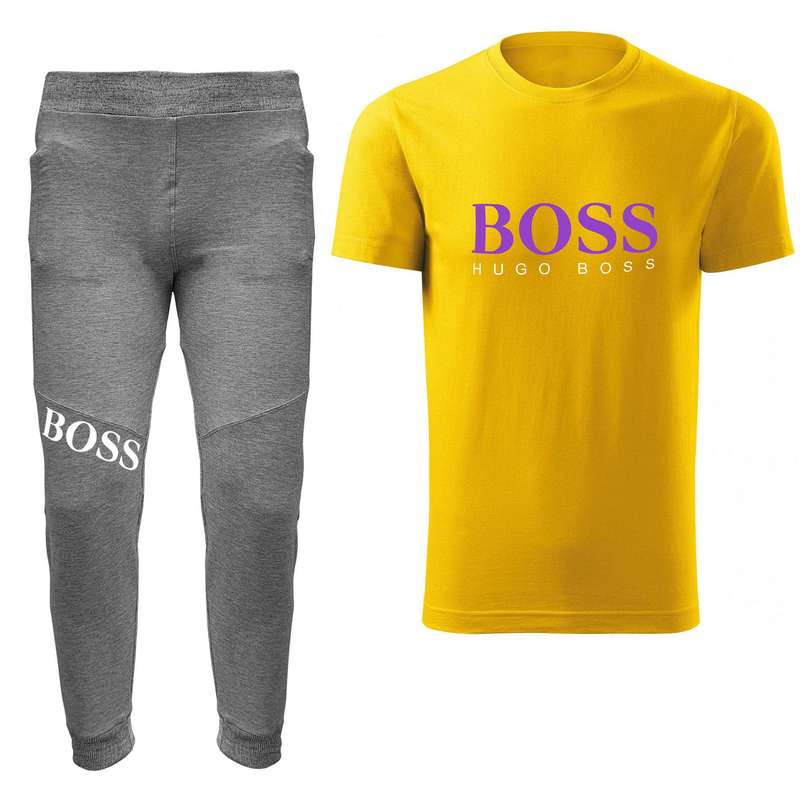 ست تی شرت و شلوار مردانه مدل 00518119 رنگ زرد