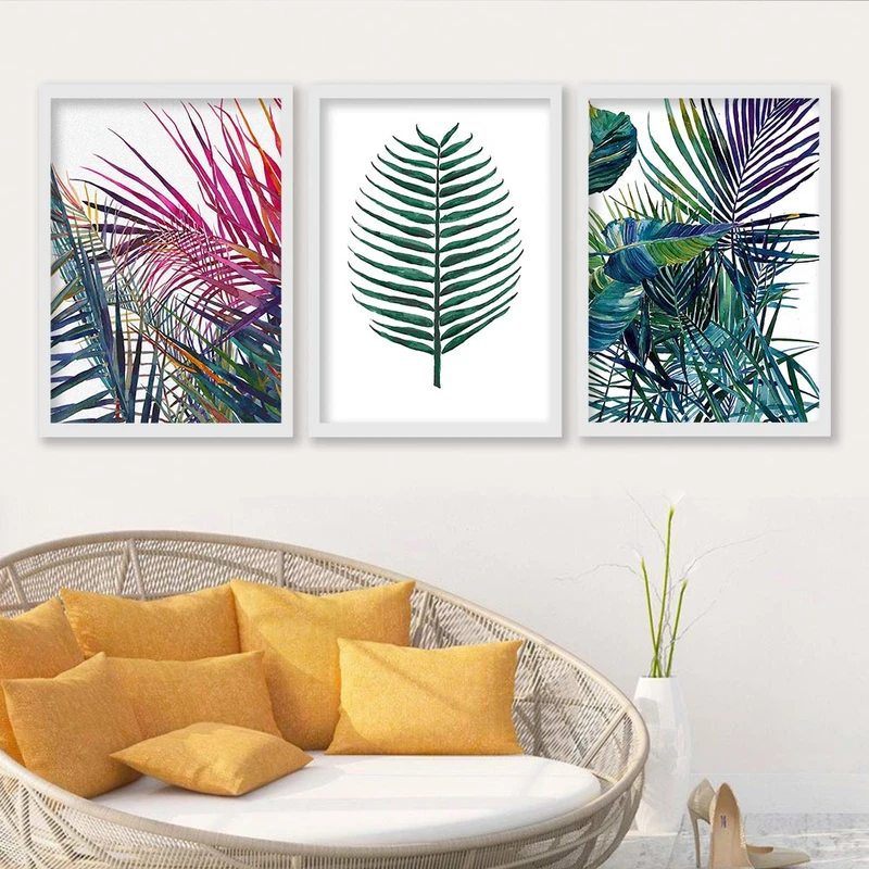 تابلو صبا طرح مدل دکوراتیو برگ کد sw مجموعه 3 عددی