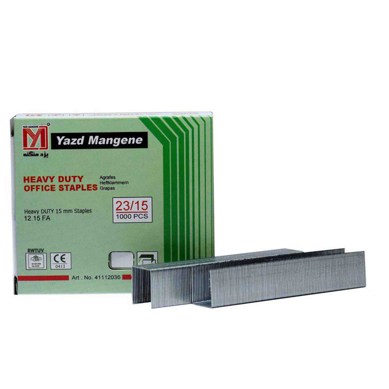 سوزن منگنه یزد منگنه مدل 4111 سایز 23/15 بسته 1000 عددی