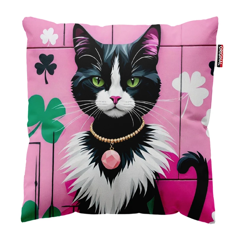 کوسن پاد آفرین مدل گربه کیوت بامزه فانتزی کد PK402033 سایز 40*40 سانتی متر