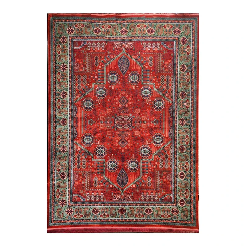 فرش ماشینی 1200 شانه زمینه قرمز لاکی حاشیه سبز فرش تهران
مدل آوانگارد طرح درختی