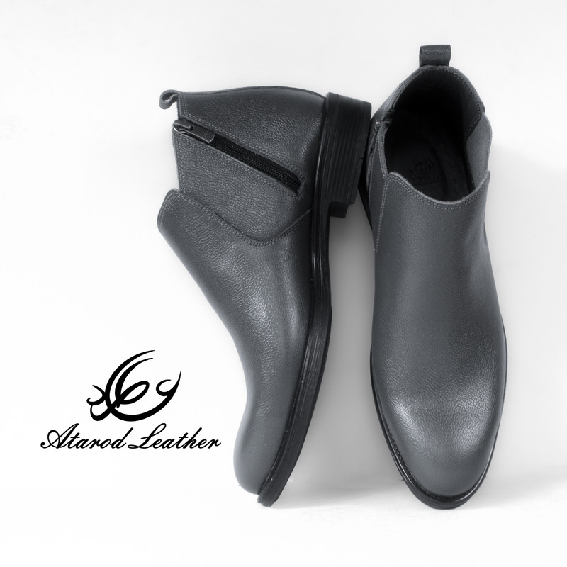 نیم بوت مردانه چرم عطارد مدل چرم طبیعی کد SH107