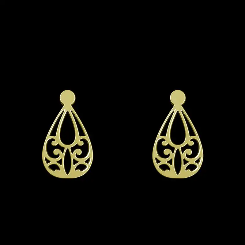 گوشواره طلا 18 عیار زنانه مدوپد مدل هندسی کد GA1-15144