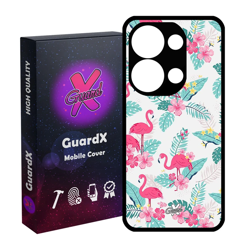 کاور گارد ایکس طرح فلامینگو مدل Glass10274 مناسب برای گوشی موبایل شیائومی Poco X6 5G / Note 13 Pro 5G