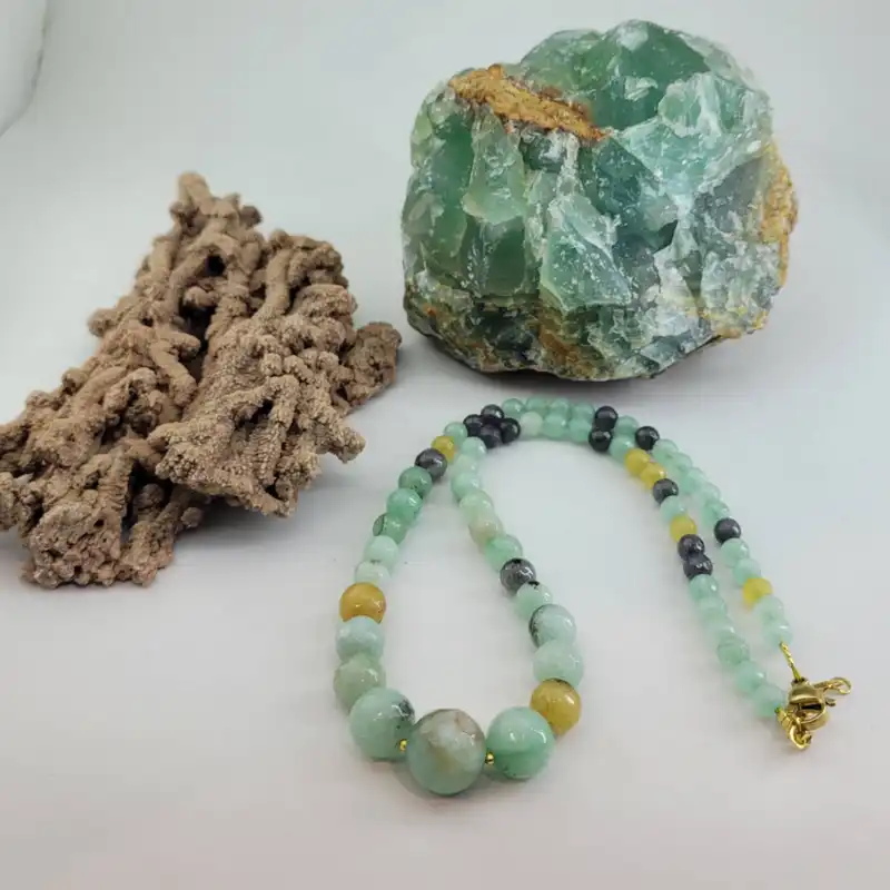 گردنبند زنانه مدل یشم هند کد 209