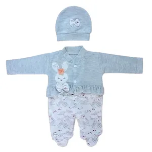 ست سرهمی و کلاه نوزادی مدل خرگوشی کد 76