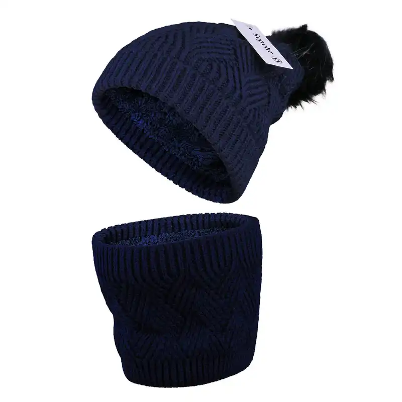 ست کلاه و شال گردن طرح داخل خز بچگانه مدل سپهر