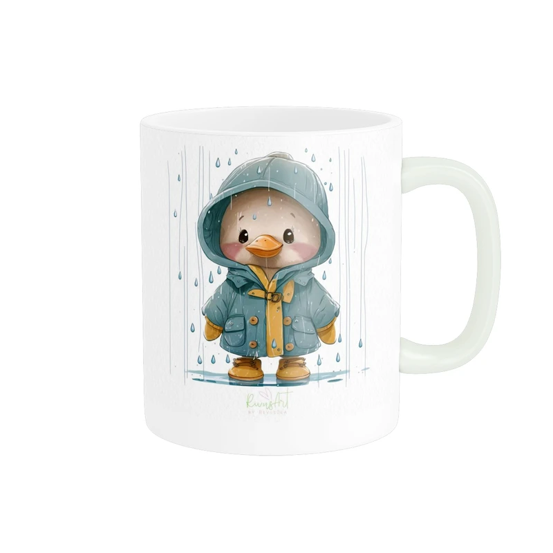 ماگ طرح جوجه اردک زیر باران کد 530