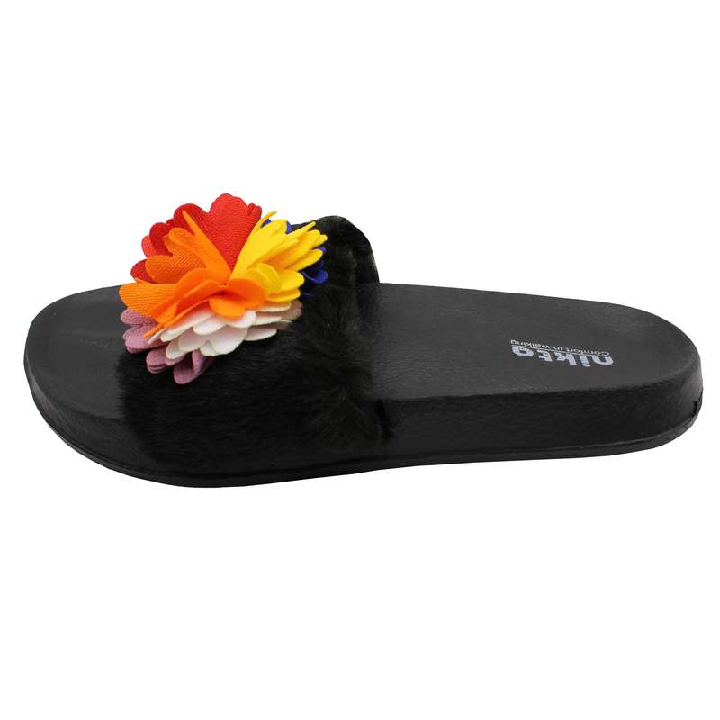 دمپایی زنانه نیکتا مدل 297 پولیشی گلدار BK