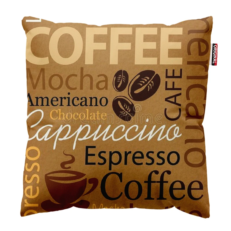 کوسن پاد آفرین طرح قهوه کافی کافه coffee کد 4000 سایز 40*40 سانتی متر