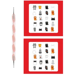 قلم طراحی ناخن مدل 21 به همراه لنز ناخن کد 09 مجموعه 2 عددی