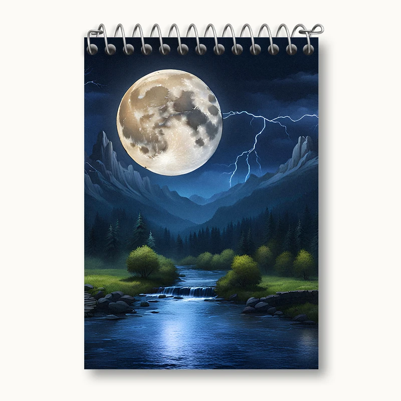 دفتر یادداشت 50 برگ خندالو طرح ماه (Moon) کد N3358