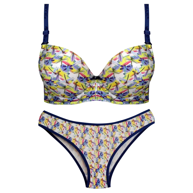 ست شورت و سوتین زنانه لنا ژنکن مدل پوش آپ فنردار کاپ اسفنجی بند متحرک کد 4689-13