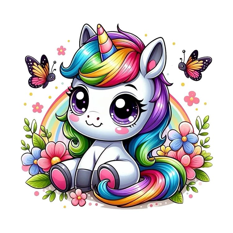 استیکر پارچه و لباس پاد آفرین مدل کارتونی یونیکورن کد S052
