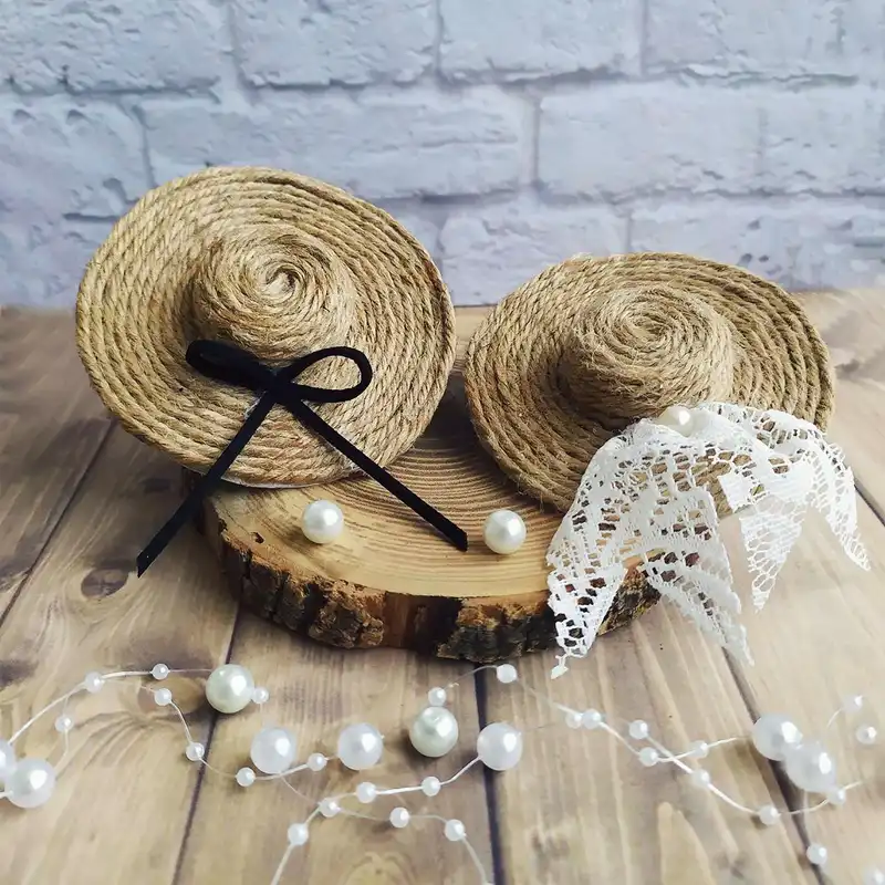 گیره مو زنانه مدل کاپ کلاه حصیری پاپیون توری