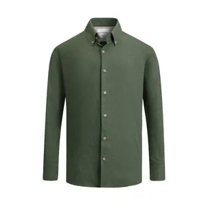 پیراهن آستین بلند یقه برگردان مردانه کروم مدل یقه دکمه دار 2520106