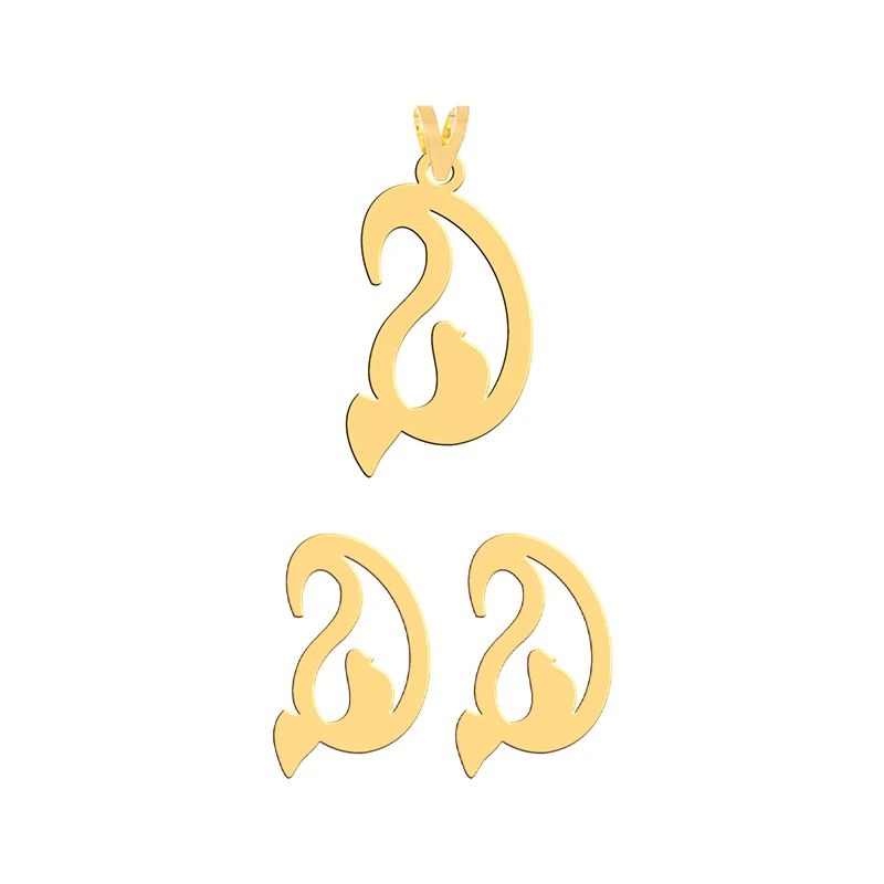 نیم ست طلا 18 عیار زنانه فرشته طرح  پرنده  WHSL-000572