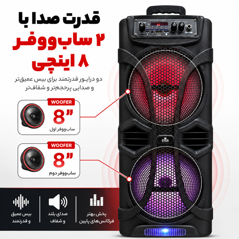 اسپیکر بلوتوثی قابل حمل اور الکتریک مدل E1114