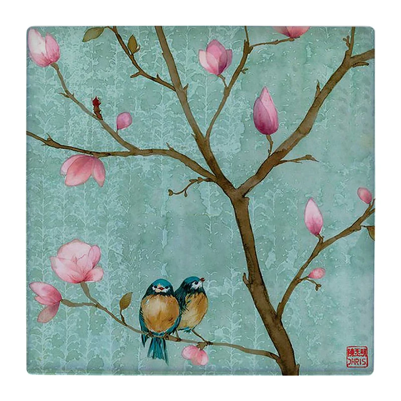 زیر لیوانی  طرح پرنده ها و شاخه شکوفه کد    4809017_3642