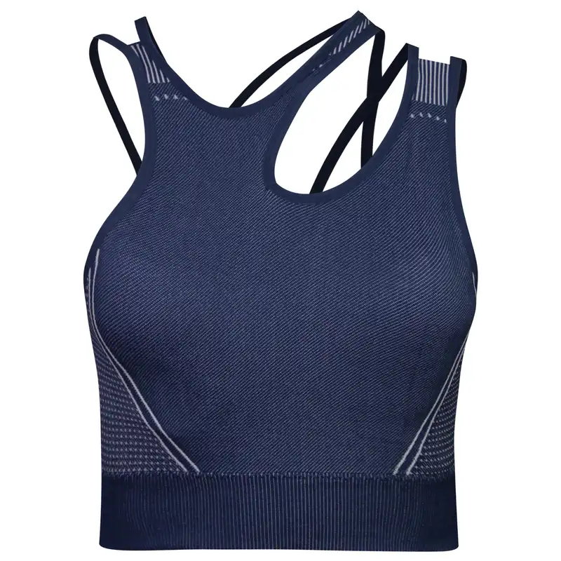 ست نیم تنه و شلوارک ورزشی زنانه ماییلدا مدل پددار بدون فنر کد 4756 رنگ آبی