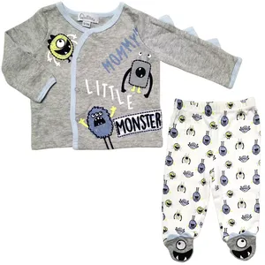 ست شومیز و شلوار نوزادی کولتکس طرح هیولا کوچولو کد M341