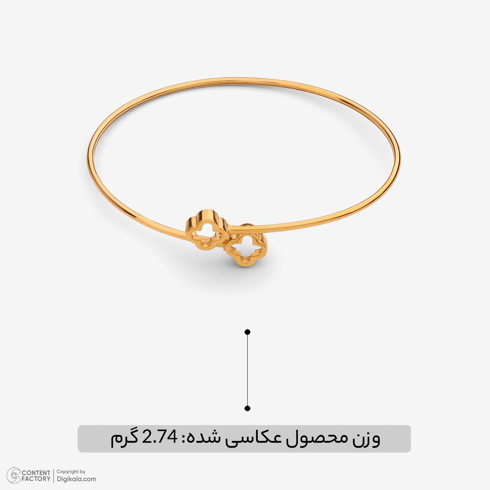 بنگل طلا 18 عیار زنانه حافا گلد مدل ونکلیف کد bn004 -  - 7