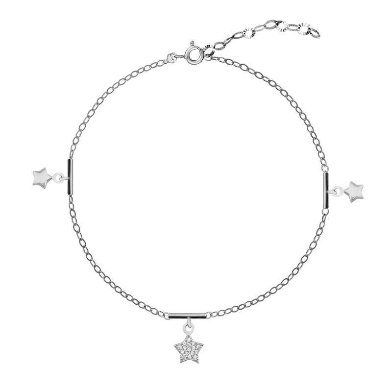 پابند نقره زنانه طرح ستاره مدل FL 504