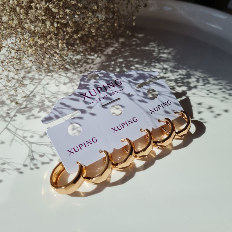 گوشواره زنانه ژوپینگ مدل حلقه ای چند ضلعی گوشواره زنانه ژوپینگ مدل حلقه ای چند ضلعی