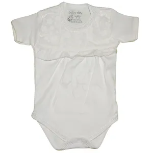 بادی آستین کوتاه نوزادی بیبی دی مدل عروس