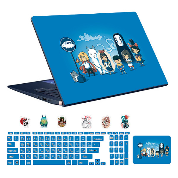 استیکر لپ تاپ توییجین و موییجین طرح Animeکد 06 مناسب برای لپ تاپ 15.6 اینچ به همراه برچسب حروف فارسی کیبورد