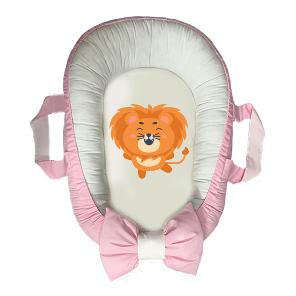 سرویس خواب نوزاد مدل گارد محافظ دار طرح بچه شیر کد 03 مجموعه 3 عددی