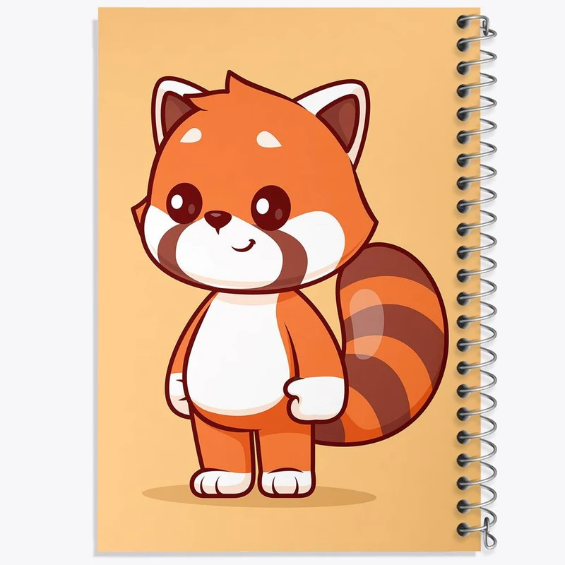 دفتر شطرنجی 50 برگ خندالو طرح حیوانات بامزه پاندای قرمز کد 29707