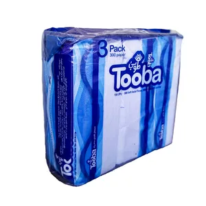 دستمال کاغذی 300 برگ طوبی کد 661 اقتصادی بسته 3 عددی