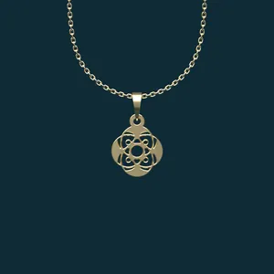 گردنبند طلا 18 عیار زنانه مدوپد مدل هندسی کد AA2-1-1073