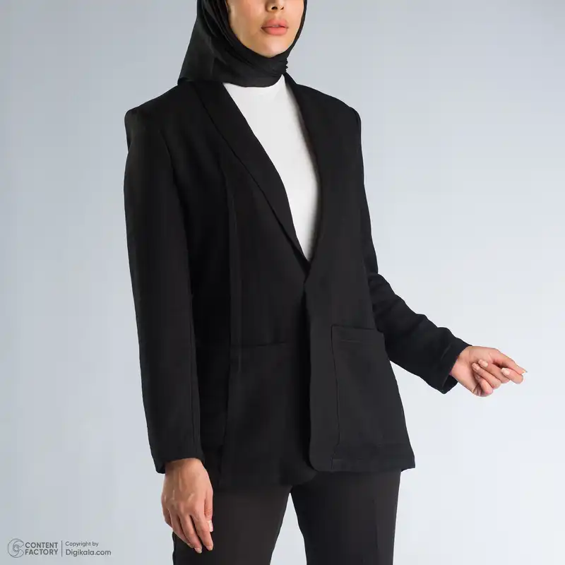 مانتو کتی زنانه گردیه مدل 312133 رنگ مشکی